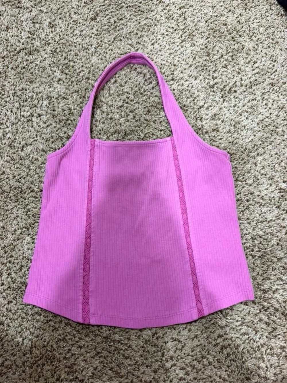 American Eagle Outfitters Pink Ribbed Shoulder Tote